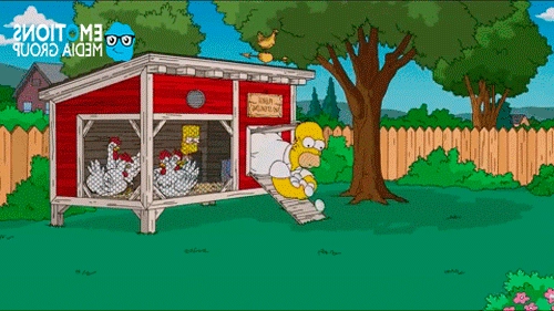   Bart y Homero robando huevos